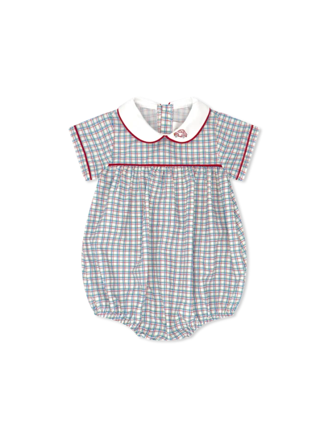 Lullaby Set Covington Bubble--Primary Plaid/Cars