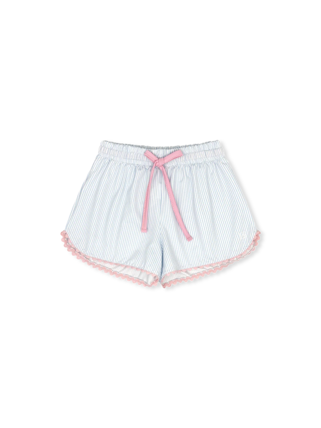 Set Fashions Set Athletics Emily Short--Cotton Candy Blue Ministripe, Cotton Candy Pink