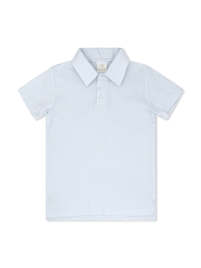 Lullaby Set Parker Polo--Louisville Light Blue Ministripe