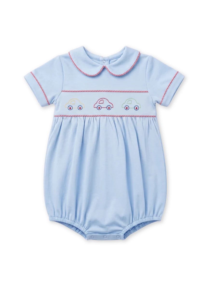Lullaby Set Carson Bubble--Bluffton Blue Knit/Cars