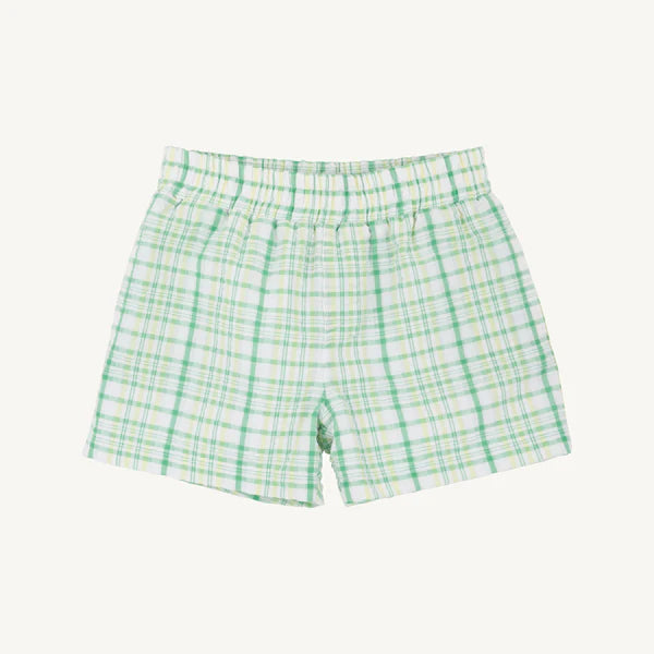 Beaufort Bonnet Sheffield Shorts--Gibson Island Green and Lake Worth Yellow Seersucker