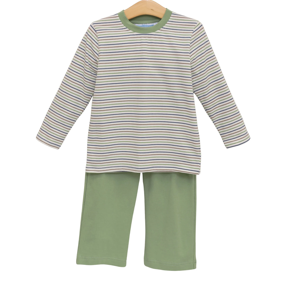 Trotter Street Miller Pant Set--Pine Cone Stripe
