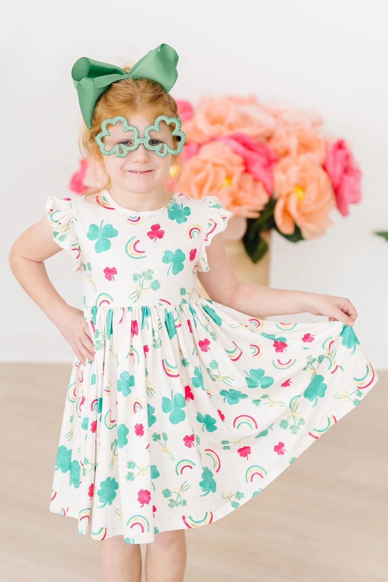 Mila and Rose Top of the Mornin' Flutter Sleeve Twirl Dress
