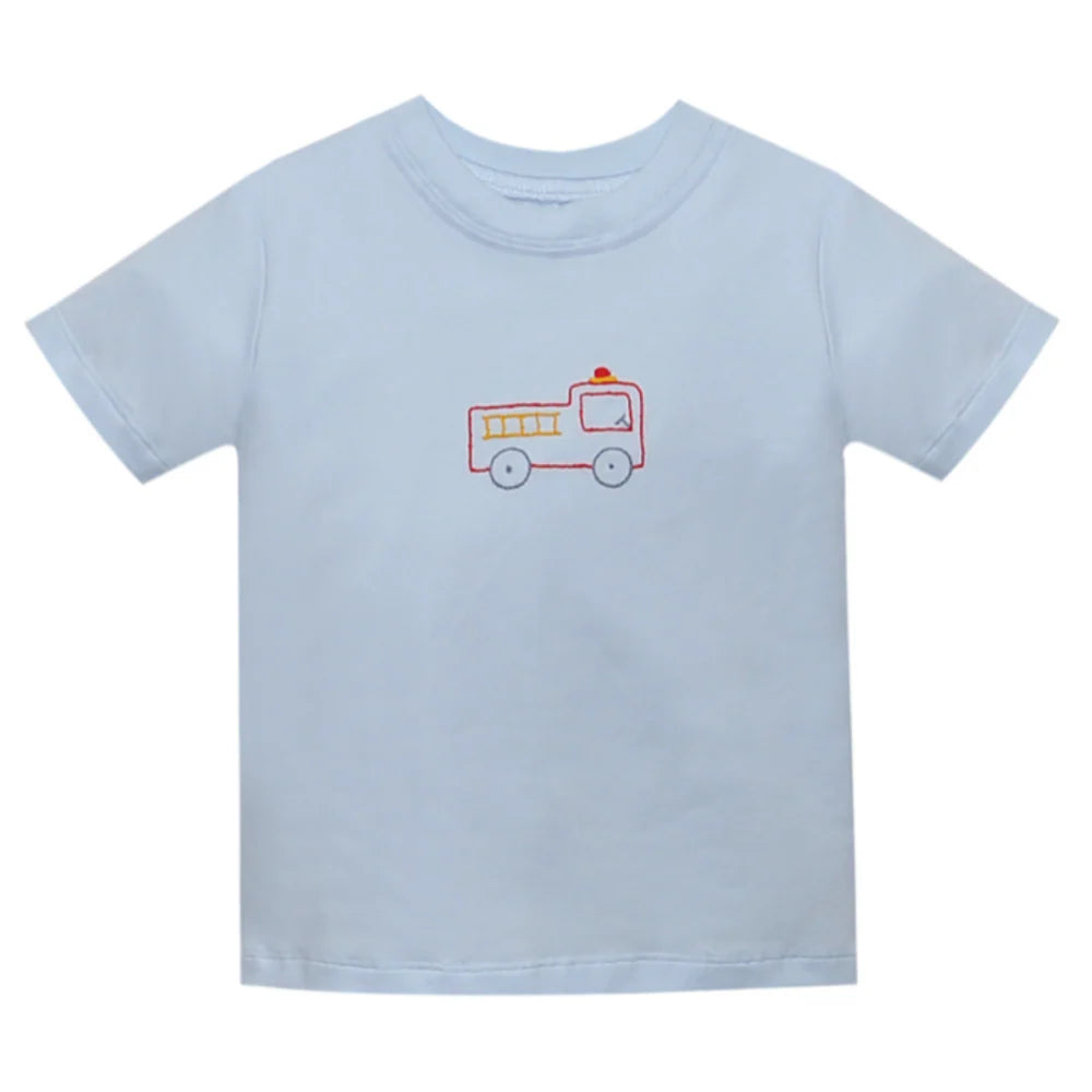 Baby Sen Blue Forest Shirt--Fire Truck