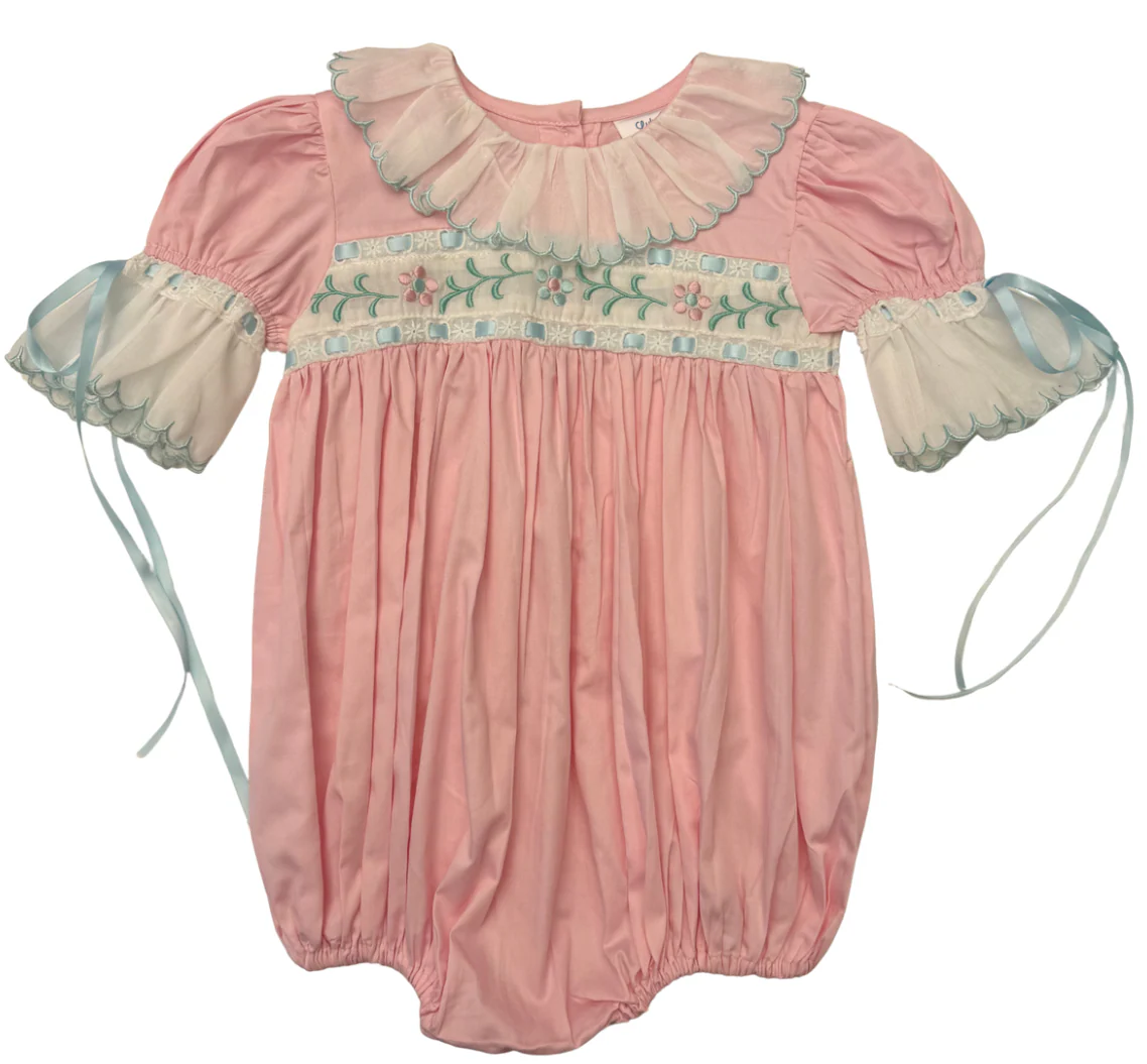 Lulu Bebe Lala Pastel Floral Embroidered Bubble