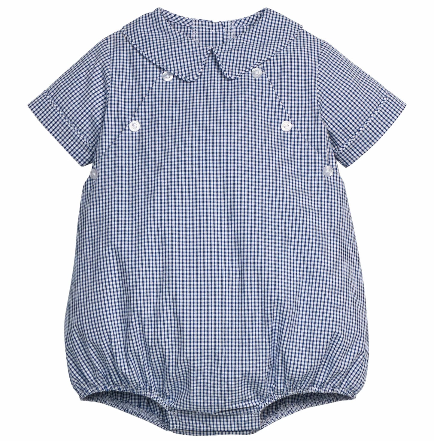Little English Walker Bubble--Royal Seersucker Gingham