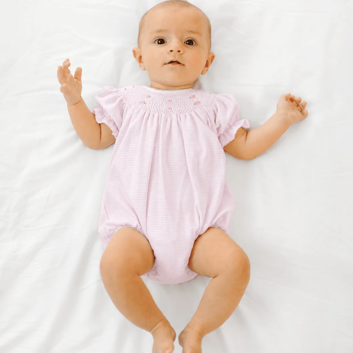 Magnolia Baby Anna Bishop Short Sleeve Bubble--Pink