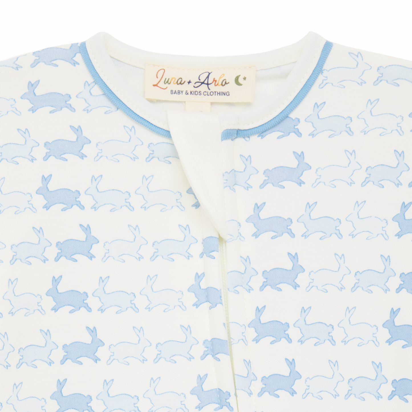 Magnolia Baby Bunny Hop Zip Footie - Sky