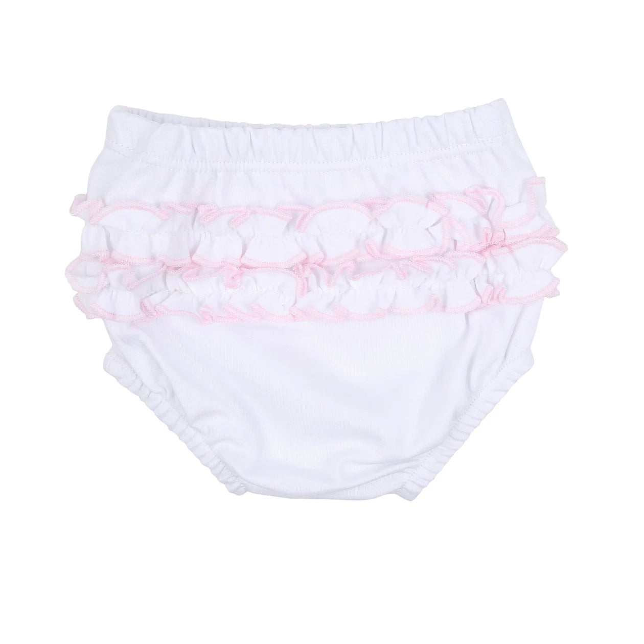 Magnolia Baby Baby Joy Ruffle Diaper Cover Set with Pink Crochet Trim