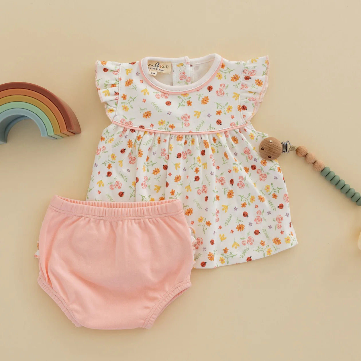 Magnolia Baby Bugs and Blossoms Ruffle Diaper Cover Set