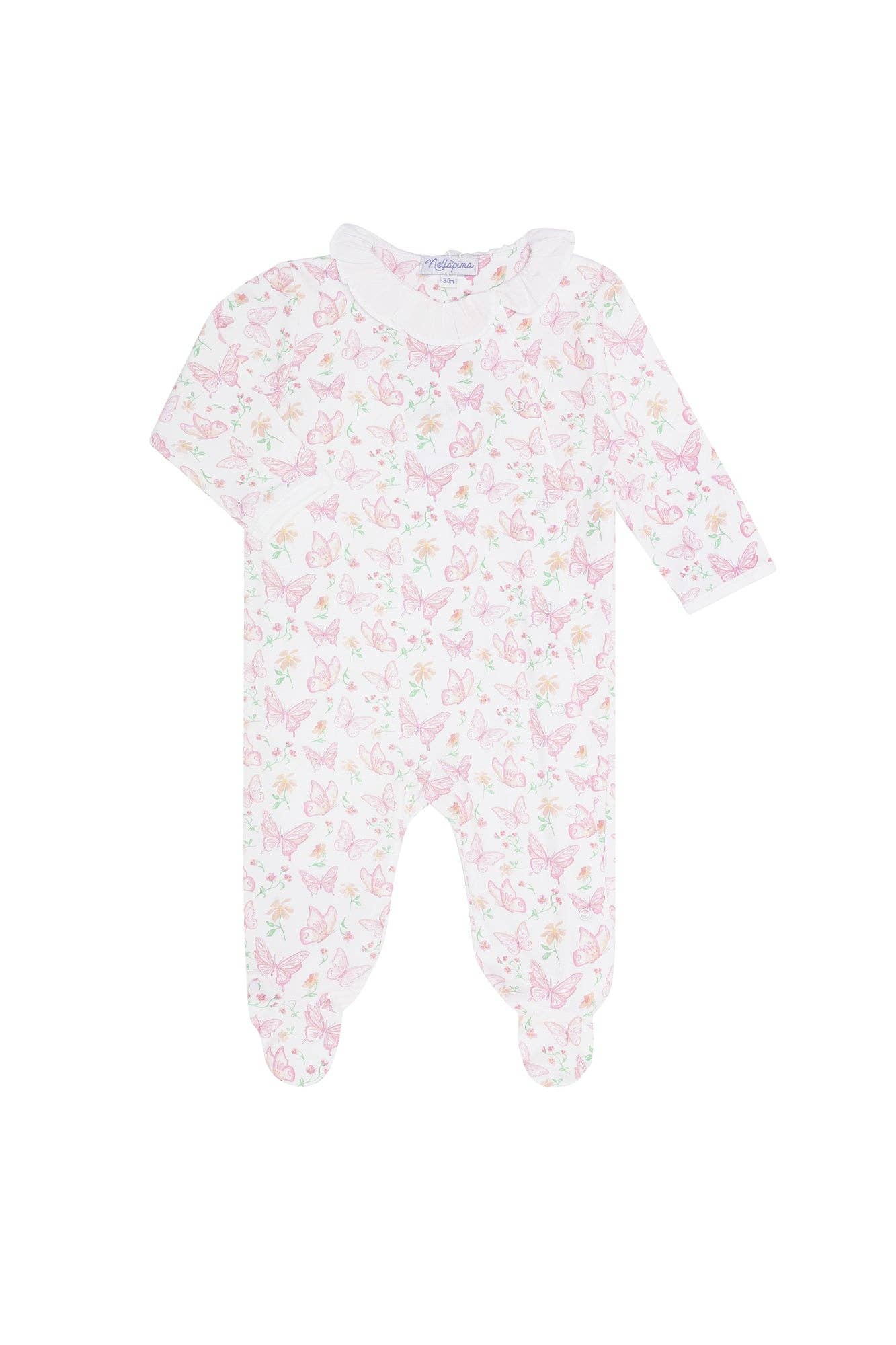 Nellapima Butterflies Print Crossover Footie