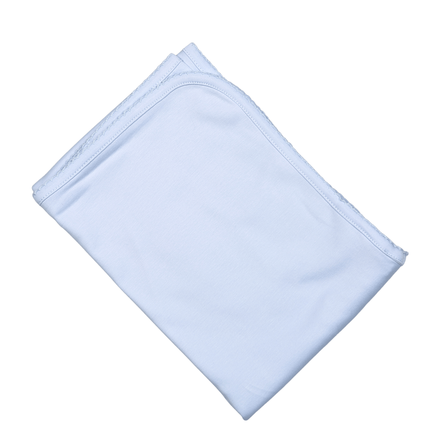 BKB-616 BLUE PIMA RECEIVING BLANKET BLUE TRIM