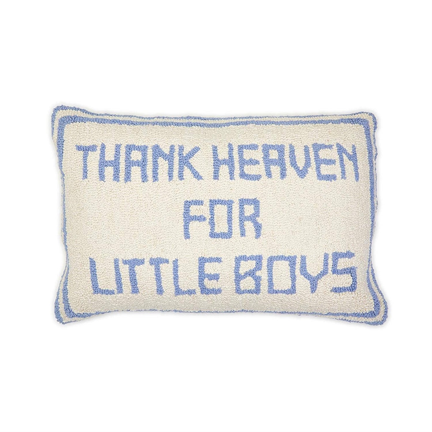 Thank Heaven for Little Boys Embroidery Decorative Pillow