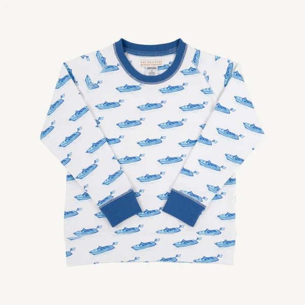 Beaufort Bonnet Cassidy Comfy Crewneck Briland Time/Wood Boat Blue