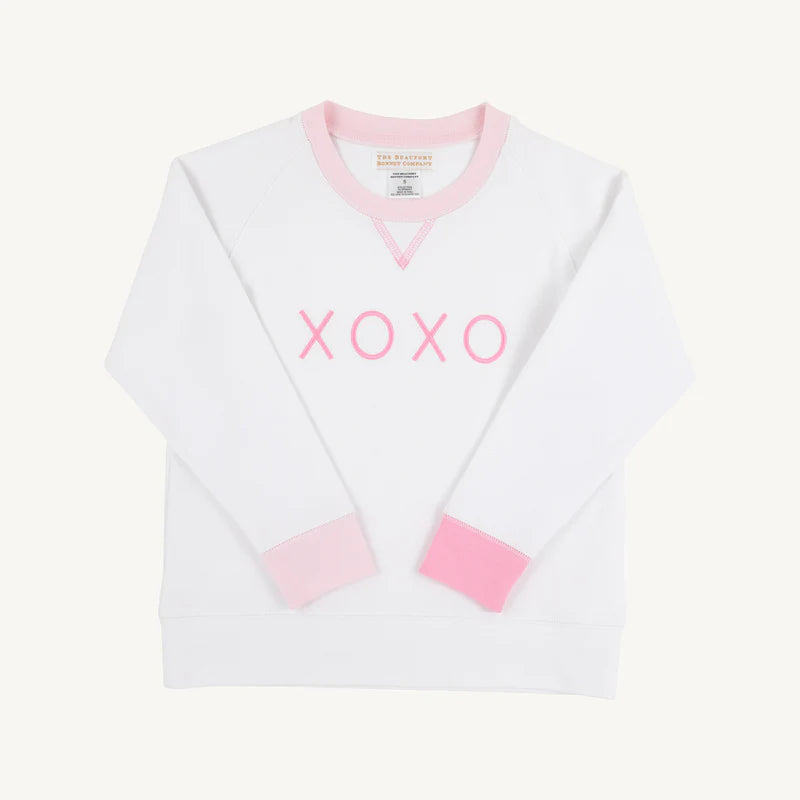 Beaufort Bonnet Cassidy Comfy Crewneck Girl--Worth Ave White/Palm Beach Pink/Hamptons Hot Pink/XOXO
