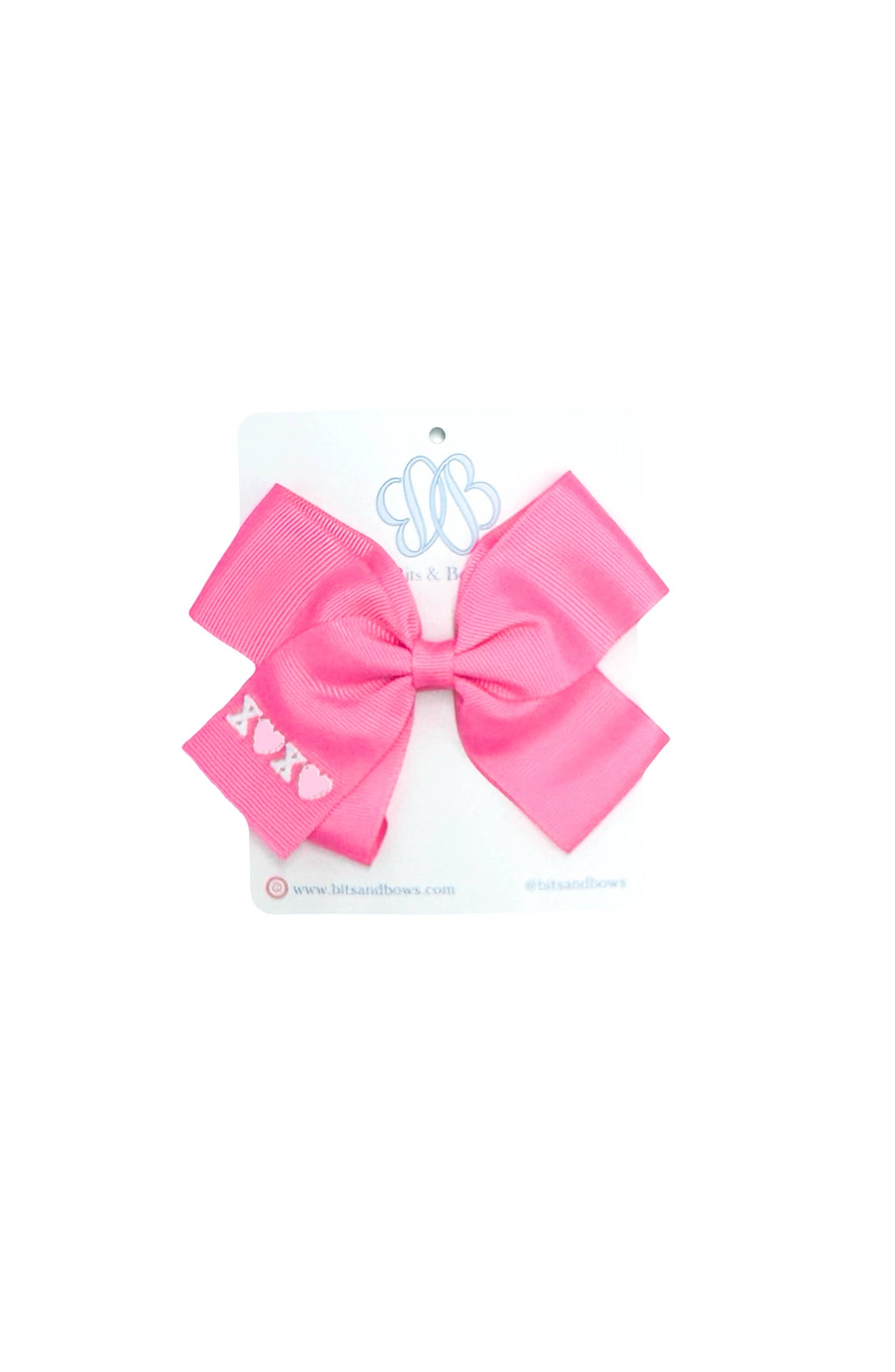 Valentine's Day XOXO Hair Bow (Hot Pink, Pink)