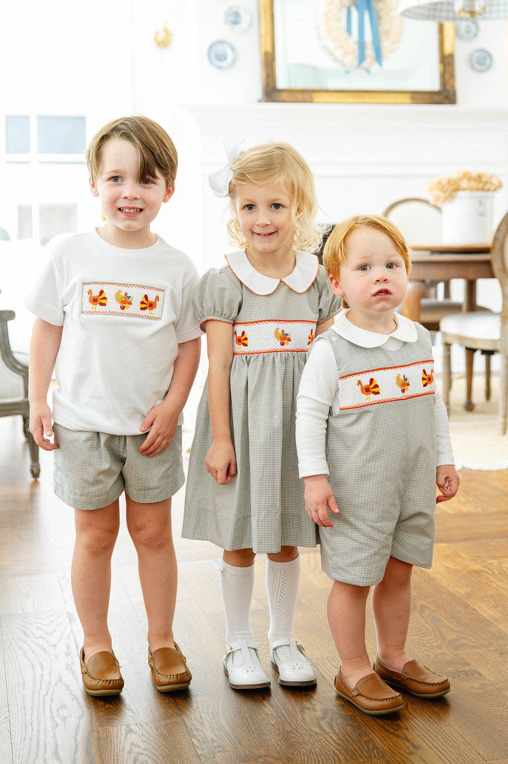 Ruth and Ralph Thanksgiving Smocked Beau T-Shirt/Shorts Set