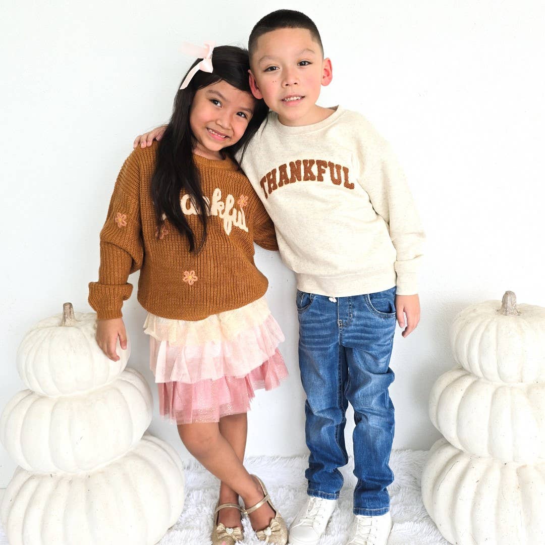 Sweet Wink Thankful Thanksgiving Knit Sweater - Kids Clothing - Fall