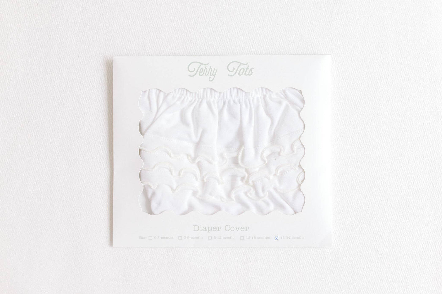 Terry Tots Diaper Cover - Ecru Ruffles