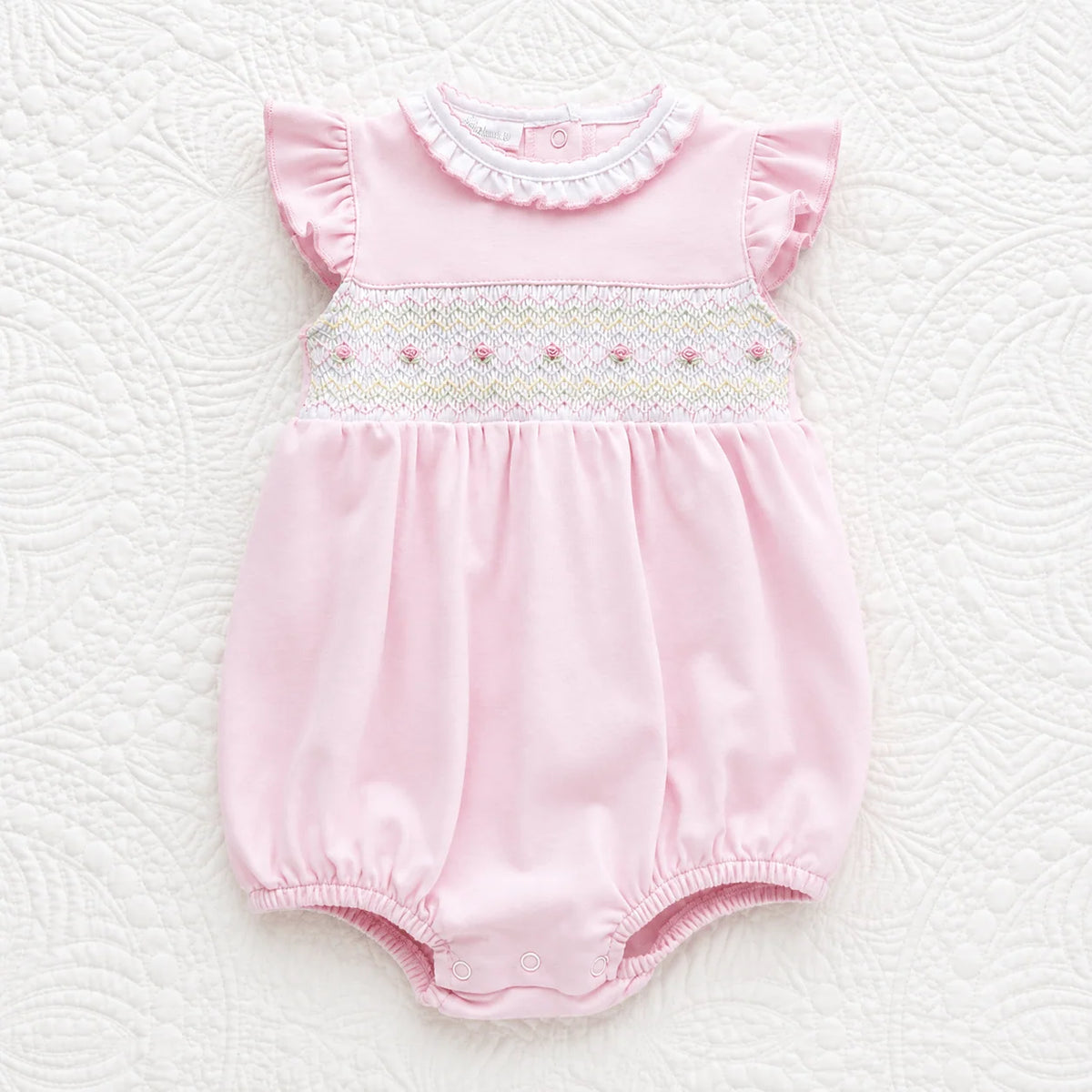 Magnolia Baby Junie's Classics Smocked Bubble--Pink