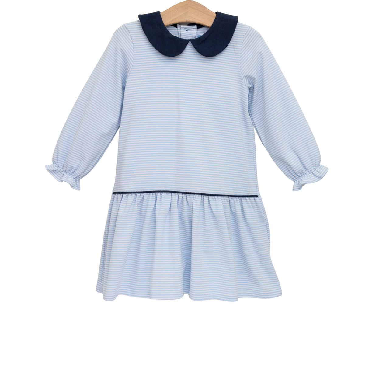 Trotter Street Katherine Dress--Light Blue Stripe/Navy