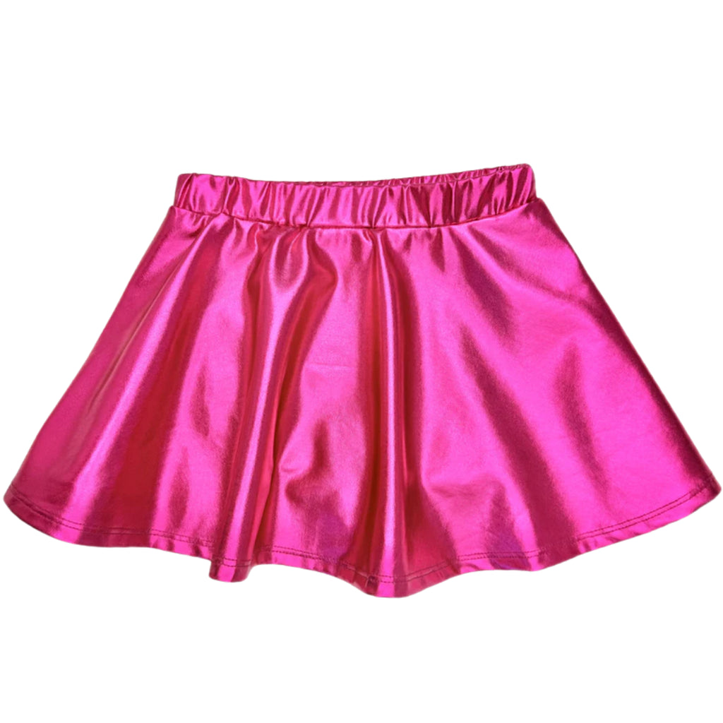 Lulu Bebe Zoe Metallic Hot Pink Skort