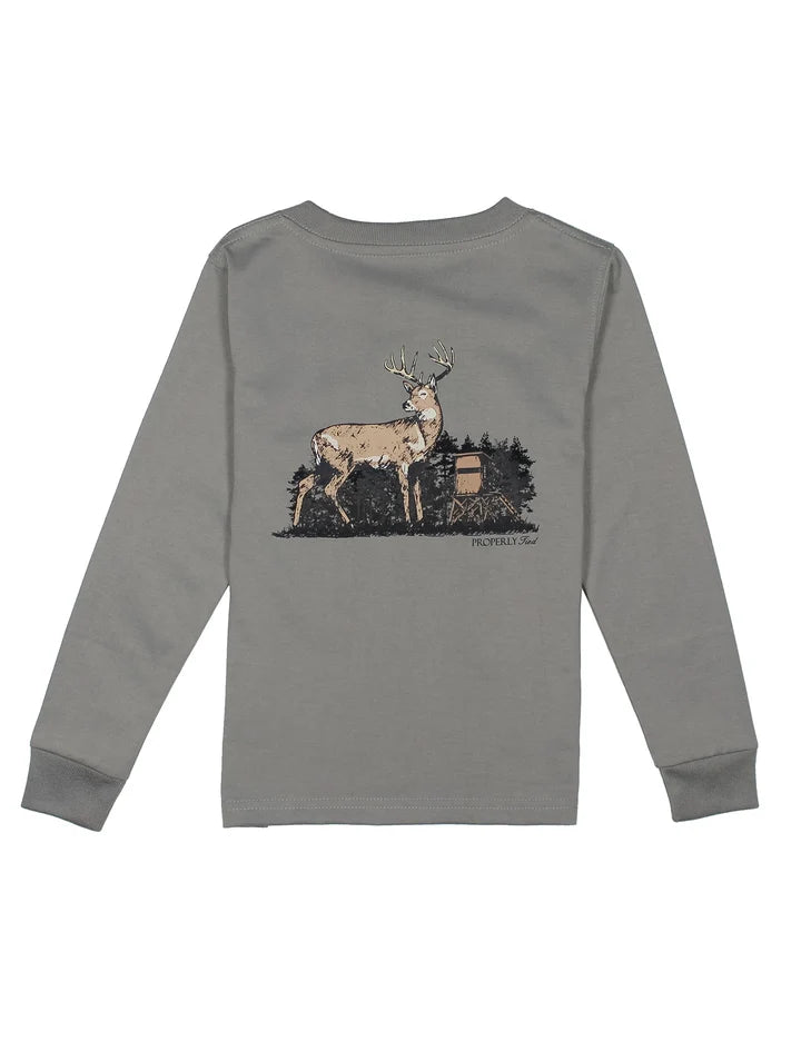 Properly Tied Boys Deer Season Long Sleeve Battleship Grey