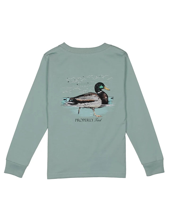 Properly Tied Boys Swimming Mallard Long Sleeve Marine Mist