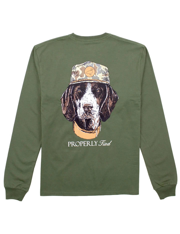 Properly Tied Baby Man's Best Friend Long Sleeve Olive