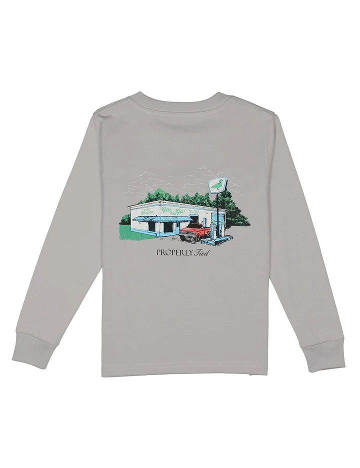 Properly Tied Boys Service Station Long Sleeve-- Ice Grey