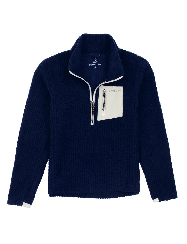 Properly Tied Boys Yukon Pullover--Navy