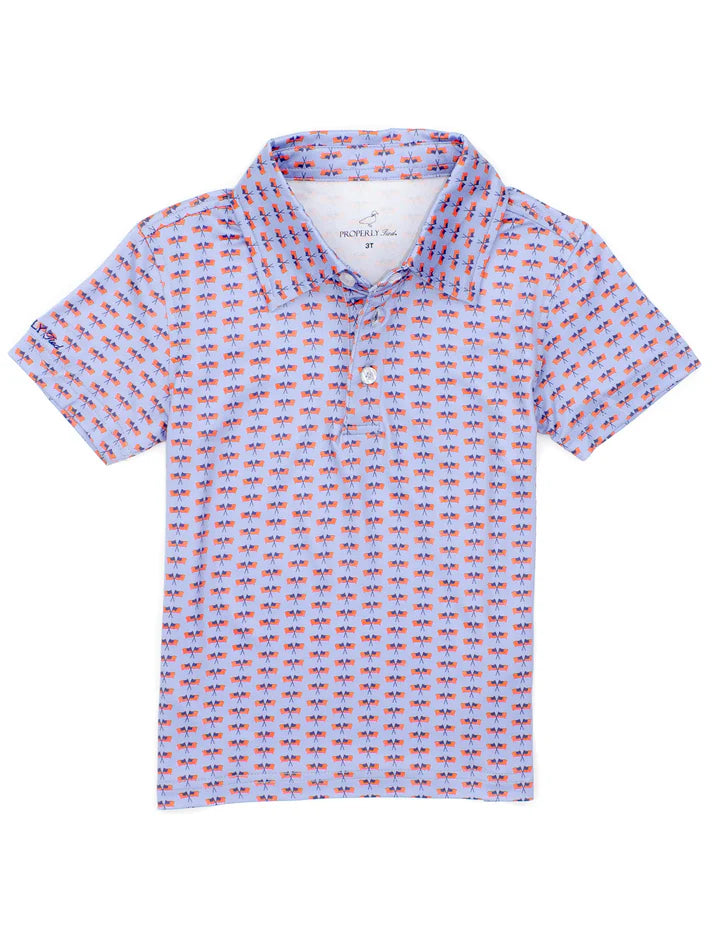 Properly Tied Boys Inlet Polo--Freedom Flag