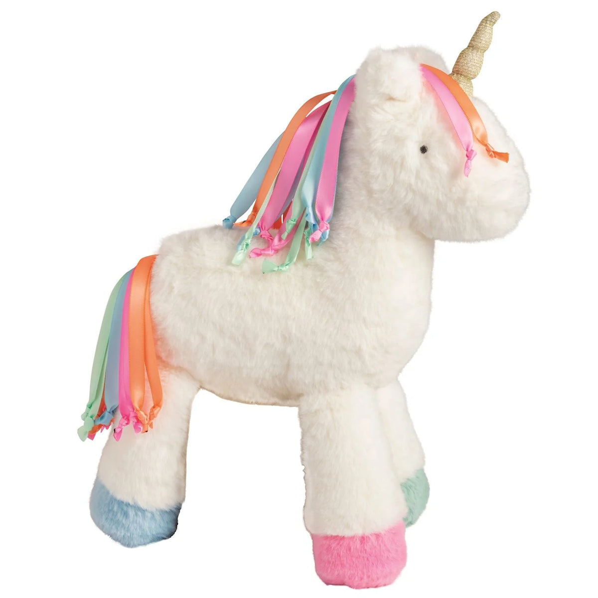 Mud Pie Rainbow Unicorn Ribbon Plush