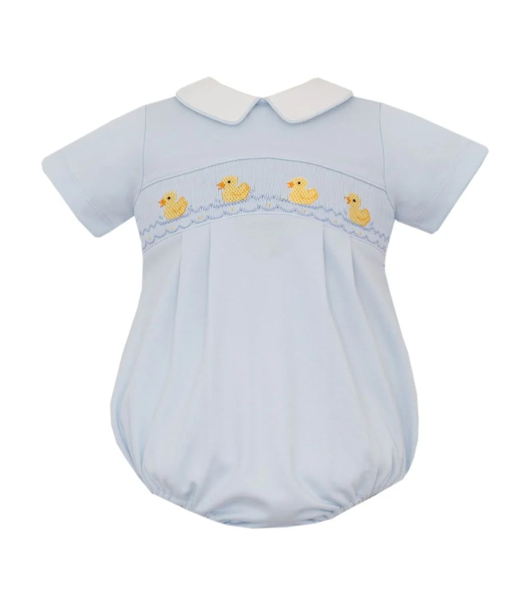 Petit Bebe Duckies Boy's Light Blue Knit Boy's Bubble