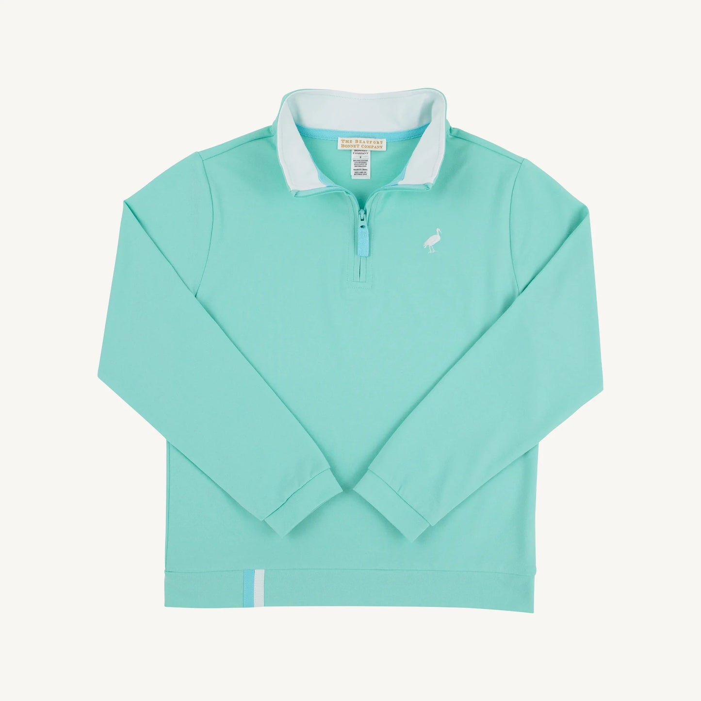 Beaufort Bonnet Prepletic Hayword Half Zip--Turks Teal/Worth Ave White