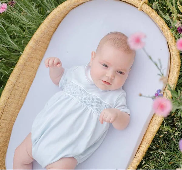 Ruth and Ralph Basic Blue Smocked Bubble