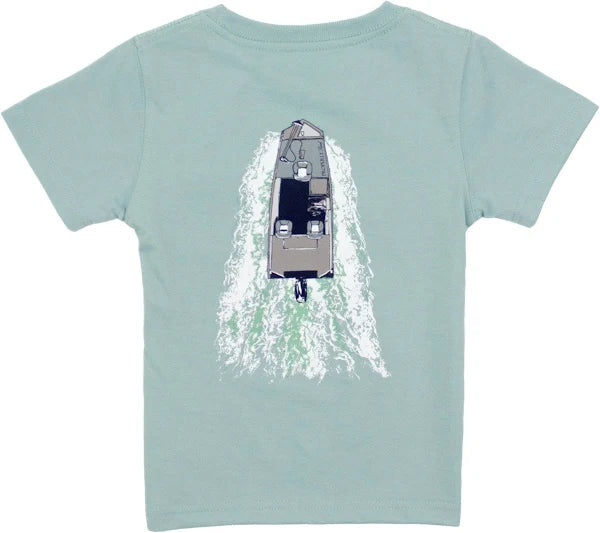 Properly Tied Boys On The Water Short Sleeved Marine Mist T-Shirt