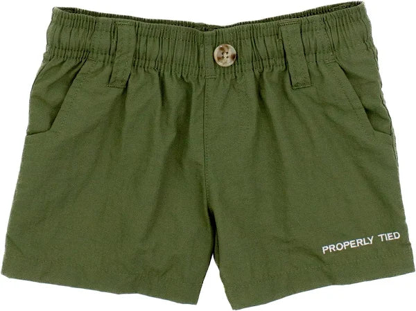 Properly Tied Boys Mallard Shorts Olive