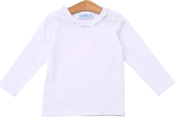 Trotter Street Vera Ruffle Top White