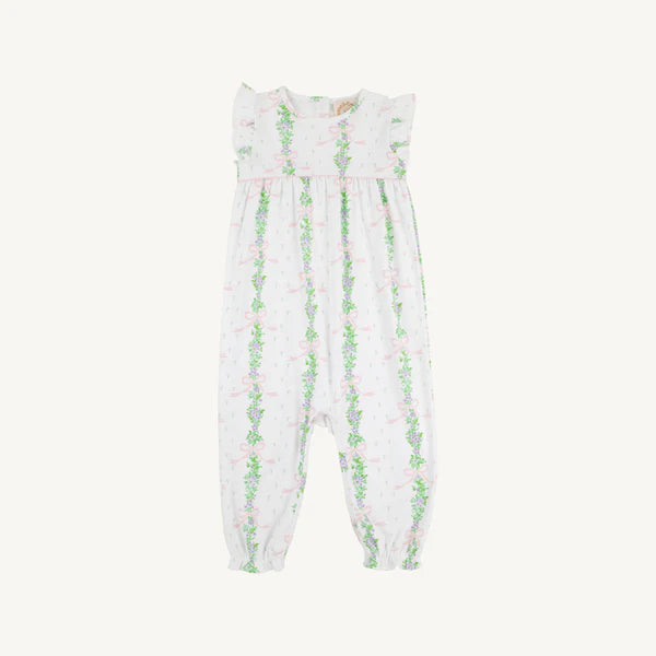 Beaufort Bonnet Sleeveless Leigh Ann Angel Sleeve Romper--Fincastle Floral