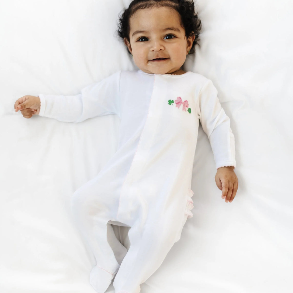 Magnolia Baby Sweet Clover Ruffle Footie