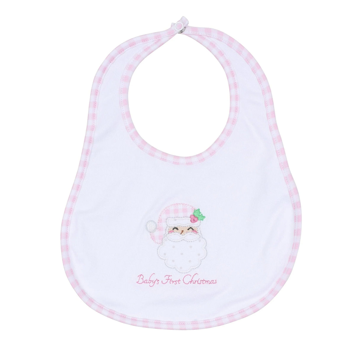 Magnolia Baby Sweet St Nick Applique Baby's 1st Christmas Bib--Pink