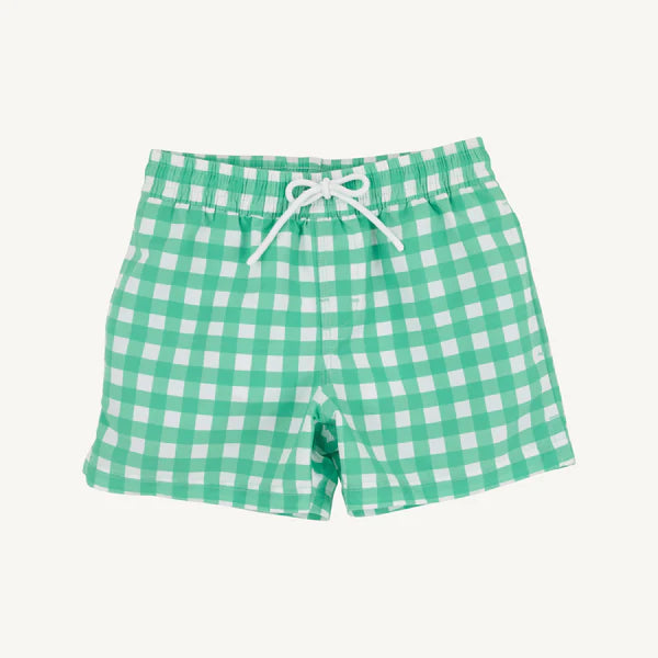 Beaufort Bonnet Tortola Swim Trunks--Gibson Island Green Gingham