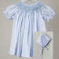 Baby Blessings Light Blue Geometric Iris Dress
