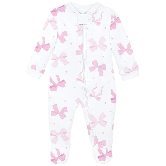Lyda Baby Lovely Bows Zipper Footie