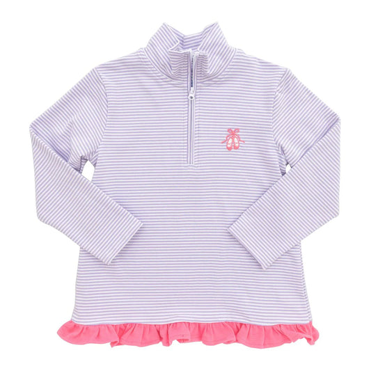 Itsy Bitsy 1/4 Zip Ruffle Pullover--Ballet Shoes