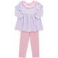 Itsy Bitsy Pink Lavender Bow Pants Set
