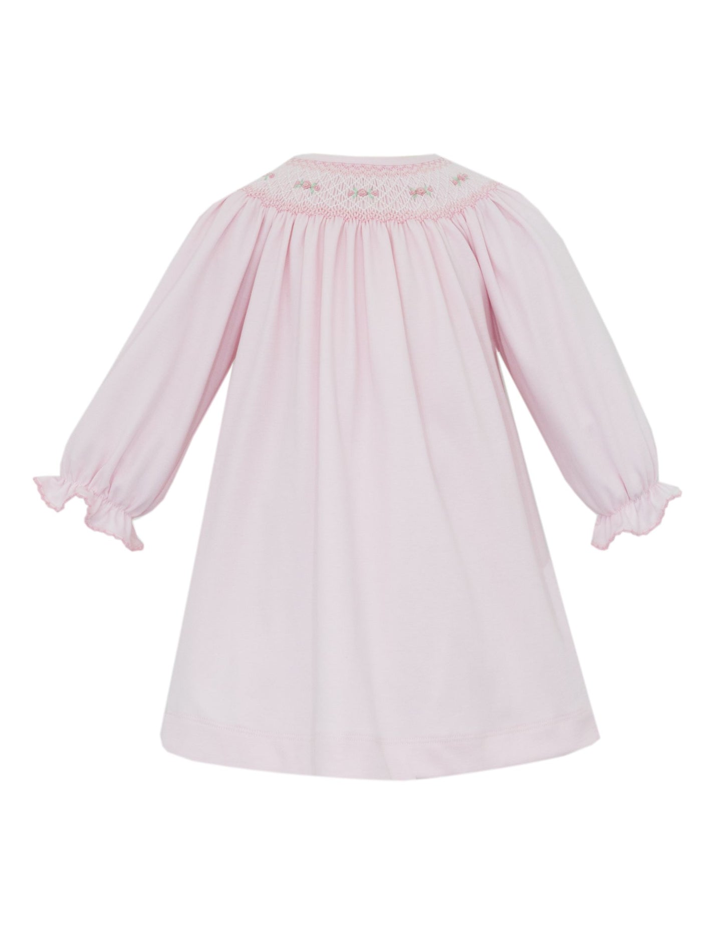 Petit Bebe Rose Pink Knit Long Sleeve Bishop Dress