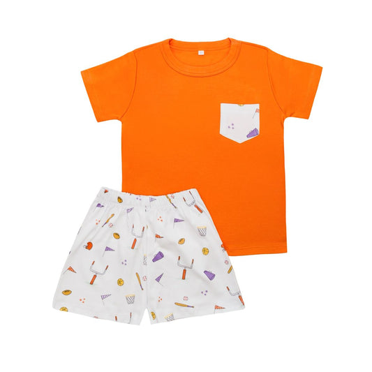 Krewe Kids Clemson Purple/Orange Gameday Pima Short Set