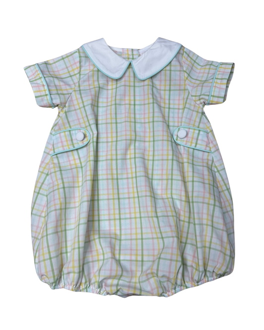 Whimsy Bay Pastel Prep Plaid Collared Bubble